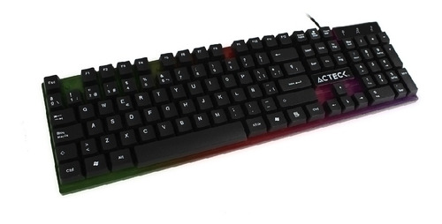 TECLADO USB SEMI-GAMER LED COLORES ACTECK-X AUREAN X100 NEGRO UPC 7506215929615 - ACTECK