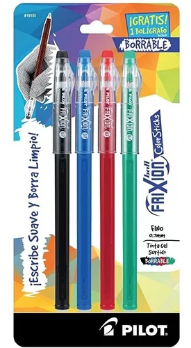 Bolígrafo fino Frixion Ball Pilot tintag Borra y vuelve a escribir rápidamente sin maltratar el papel, sin dejar rastros, ni morusas, la fórmula de tinta gel térmica-sensitiva permite que desaparezca con la fricción del borrador, que no es de goma y no se desgasta ni se rompe, repuesto: modelo F el borrable, color rojo 1 pieza          - EMP-086