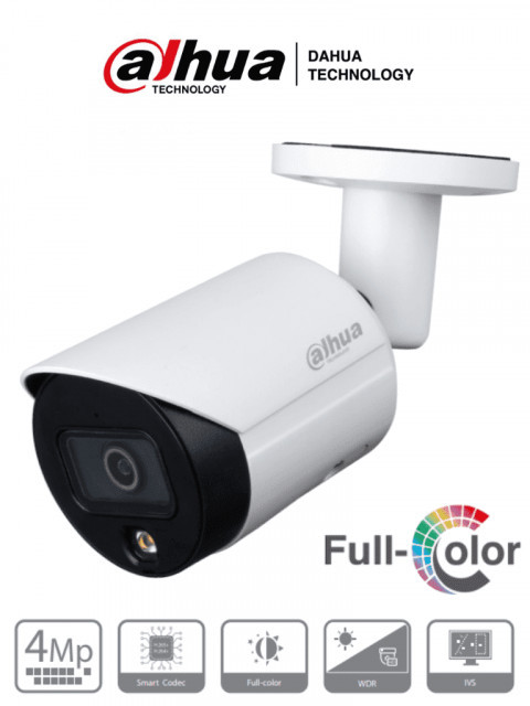 DAHUA IPC-HFW2439S-SA-LED-28 - CAMARA BULLET IP DE 4 MEGAPIXELES/ FULL COLOR/ LENTE DE 2.8 MM/ MICROFONO INTEGRADO/ 96 GRADOS DE APERTURA/ H.265/ LUZ PARA 30 MTS/ METALICA/ WDR REAL DE 120 DB/ RANURA PARA MICROSD/ IP67/ POE/ - DHT0030054