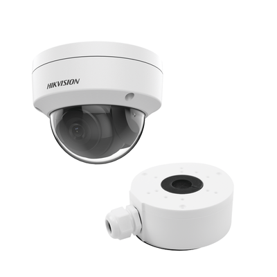 KIT DE CÁMARA + MONTAJE / Domo IP 4 Megapixel / Lente 2.8 mm / 30 mts IR / WDR 120 dB / Exterior IP67 / Hik-Connect P2P / H.265+ / PoE  <br>  <strong>Código SAT:</strong> 46171610 <img src='https://ftp3.syscom.mx/usuarios/fotos/logotipos/hikvision.png' width='20%'>  - HIKVISION