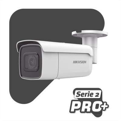 Bala IP 2 Megapixel / Lente Mot. 2.8 a 12 mm / 60 mts IR EXIR / Exterior IP67 / IK10 /  WDR 120 dB / PoE / Videoanaliticos (Filtro de Falsas Alarmas) / Entrada y Salida de Audio y Alarma / microSD <br>  <strong>Código SAT:</strong> 46171610 - HIKVISION