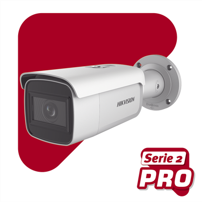 Bala IP 6 Megapixel / Serie PRO / 50 mts IR EXIR / Exterior IP67 / WDR 120 dB / PoE+ / Audio y Alarmas / Lente Mot. 2.8 a 12 mm / Videoanaliticos Integrados / MicroSD <br>  <strong>Código SAT:</strong> 46171610 - HIKVISION