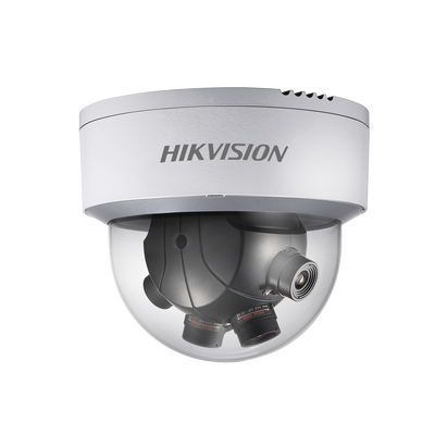 PanoVu series / Vista Panorámica 180° / 4 lentes 2 Megapixel / IK10 / IP66 / 8 MP en Total / Defog / dWDR / DARKFIGHTER / PoE+ / MicroSD <br>  <strong>Código SAT:</strong> 46171610 - HIKVISION