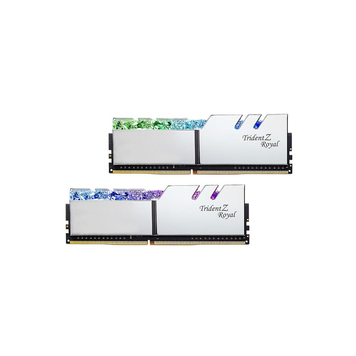 MEMORIA DIMM DDR4 G.SKILL (F4-3200C16D-16GTRS) 16GB (2X8GB) 3200MHZ, TRIDENT Z ROYAL SILVER - F4-3200C16D-16GTRS