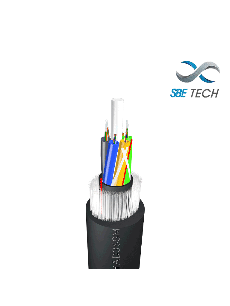 SBETECH  FOEXARGYAD36SM - Fibra Óptica MONOMODO  con armadura dieléctrica/ tipoG652D /36 hilos/ OS2/ por metro  - SBE-FOEXARGYAD36SM