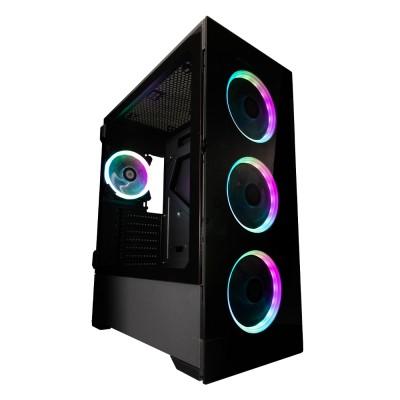 GABINETE GAMER E-ATX 4 VENT RGB  1 USB 30 CRISTAL GSX9000 NEGRO - BALAM RUSH