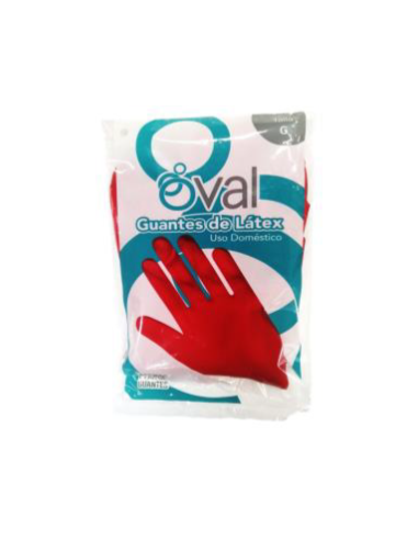 Guantes de latex rojo Oval tamaño grande Para limpieza paquetes con 1 par talla grande - JA079