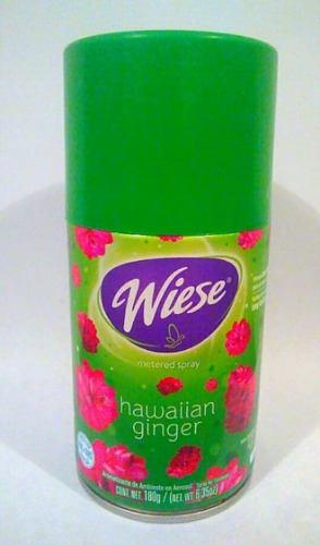 Aerosol Wiese aroma hawaian ginger 180 g Aerosol disparo controlado aroma hawaian ginger 180g. adaptable a la mayoria de los dispensadores automaticos. para la oficina, hogar u otro lugar. compatible con los aparatos breeze matic lwi-aer-kitfr, lwi-aer-kithw, lwi-aer-kitmc, lwi-aer-kitta         r.                                       - NAEDC07