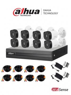Kit de Videovigilancia Dahua Technology Cooper-I, 8 cámaras, DVR 8 canales, 8 rollos de cable siamés, 2 fuentes de poder y 2 pulpos Cooper-I KIT/XVR1B08-I/8-B1A21N-0360B EAN 6923172525369UPC  - KIT/XVR1B08-I/8-B1A21N-0360B