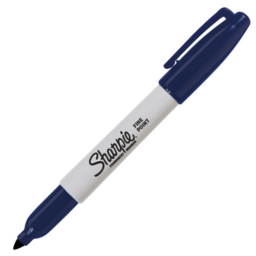 LM-Sharpie Singles fino azul marino 1 pi Marcador permamente tinta base solvente resistente al agua, pinta en superficies como vidrio, cartón, papel, madera, etc, grosor del trazo 0.9 mm - M1922521