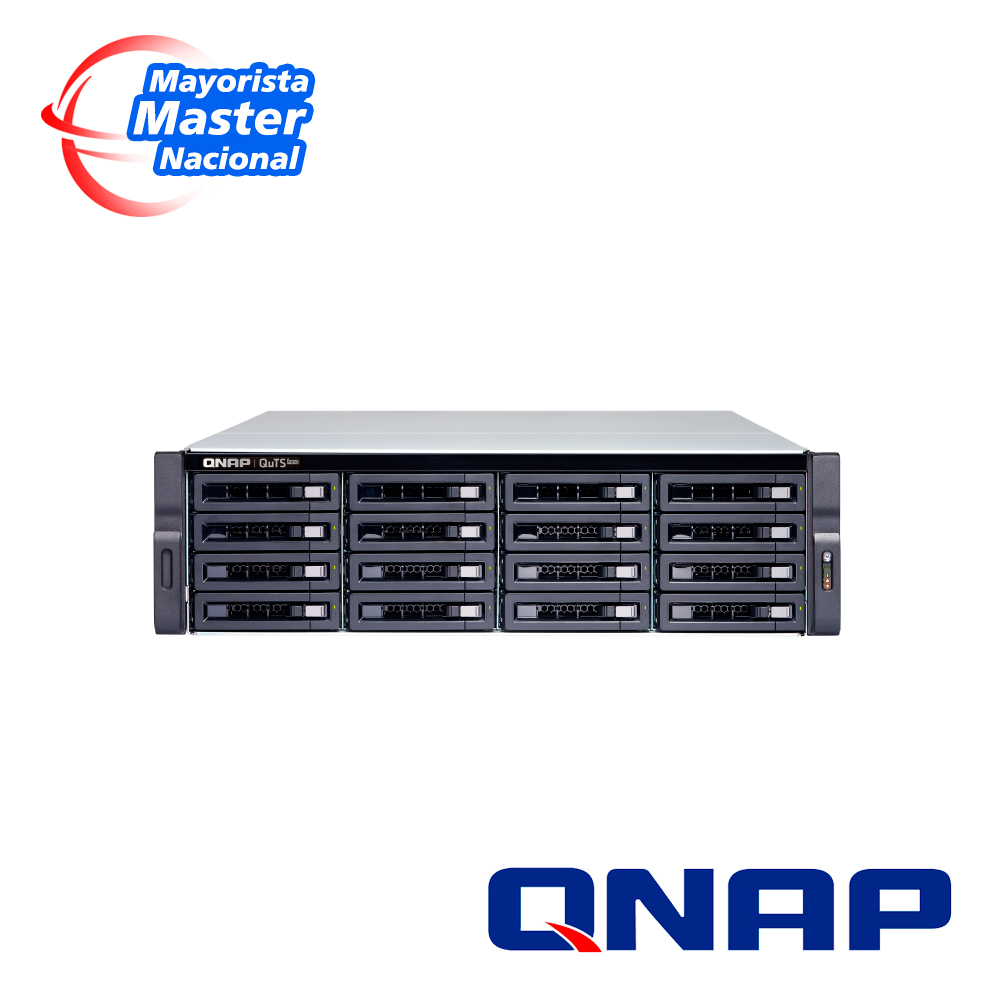 SERVIDOR NAS QTS HERO QNAP TS-h1683XU-RP-E2236-128G-US PROCESADOR INTEL XEON E-2136 / MEMORIA RAM 128GB / 16 BAHIAS FRONTALES SATA 3.5 PULGADAS y 2.5 PULGADAS / 4 PUERTOS RJ45 1GbE + 2 PUERTOS FIBRA OPTICA SFP+ 10GbE + 2 PUERTOS 10GBASE-T / MONTAJE EN RACK 3UR / FUENTE REDUNDANTE / APLICACIONES EMPRESARILAES PARA COMPARTIR Y RESPALDAR DATOS EN LA NUBE. <br><br>SOBRE PEDIDO 20 días, Código SAT 43201835 - QNAP