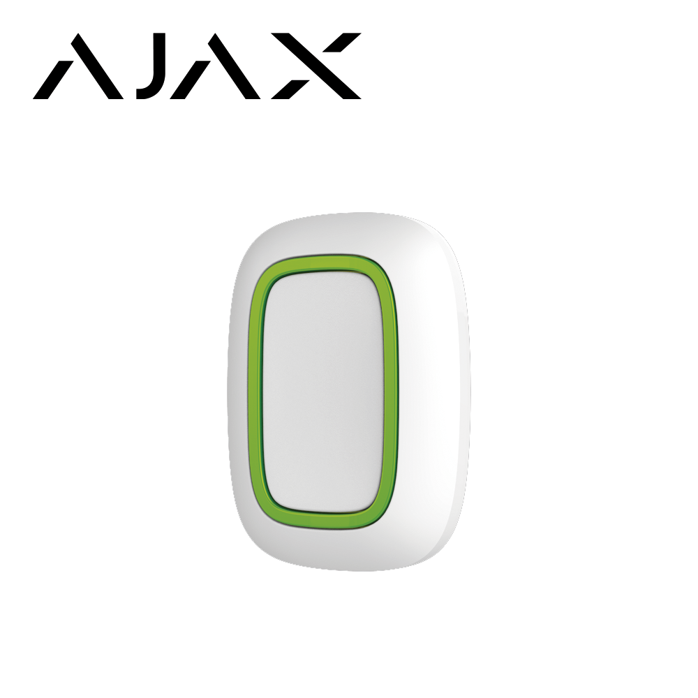 BOTON DE PANICO AJAX BUTTON INALAMBRICO CON TECNOLOGIA JEWELLER HASTA 2KMS, COLOR BLANCO, DISEÑO QUE EVITA FALSAS ALARMAS. <br><br>DE LINEA, Código SAT  - AJAX