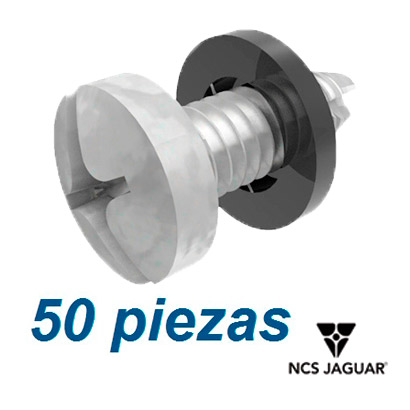 KIT DE TORNILLOS PARA RACK 50PZS NCS JAGUAR NCS-HO-24-50 PARA MONTAJE DE ACCESORIOS EN RACKS O GABINETES TORNILLO CUERDA # 12-24 X 5/8 RONDANA PLASTICA LIMIPIA SURCO O CUERDA. <br><br>ULTIMAS PIEZAS, Código SAT 43201609 - NCS JAGUAR