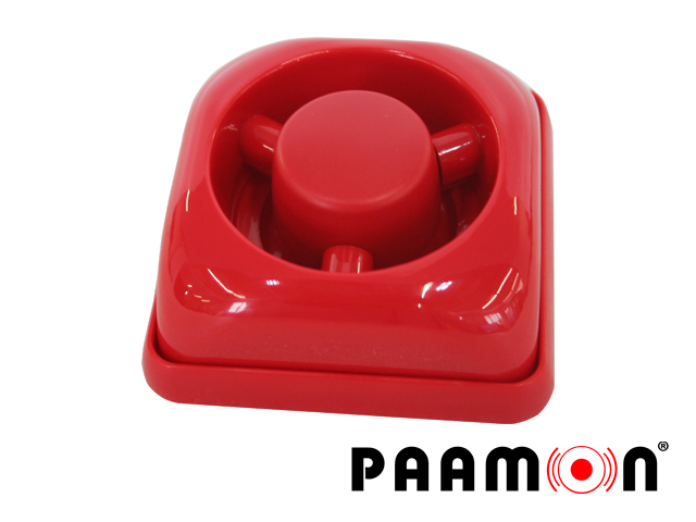 SIRENA DE FUEGO PAAMON PAM-F2 MATERIAL PLÁSTICO / COLOR ROJO / USO EN INTERIOR / ALAMBRICA / IDEAL PARA CUALQUIER SISTEMA DE ALARMA. <br><br>ULTIMAS PIEZAS, Código SAT 46171606 - PAAMON