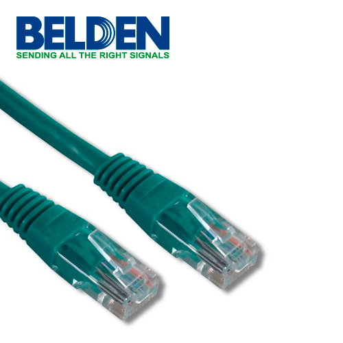 PATCHCORD UTP CAT6 BELDEN C601105002 FORRO PVC VERDE CMR-RISER 4 PARES CALIBRE CONDUCTOR 24 AWG 100% COBRE USO INTERIOR PARTES RELACIONADAS:CONECTORES MODULARES CAT6 PATCH PANEL CAT6 LONGITUD 2 PIES 0.6 METROS. <br><br>SOBRE PEDIDO 45 días, Código SAT 43223309 - BELDEN