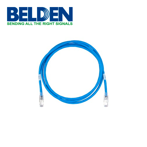 PATCHCORD FTP CAT6A BLINDADO BELDEN CAF1106005 FORRO PVC AZUL CMR-RISER 4 PARES CALIBRE CONDUCTOR 24 AWG 100% COBRE USO INTERIOR PARTES RELACIONADAS: CONECTORES MODULARES CAT6A BLINDADO PATCH PANEL CAT6A BLINDADO LONGITUD 5 PIES 1.5 METROS. <br><br>DE LINEA, Código SAT 43223303 - BELDEN