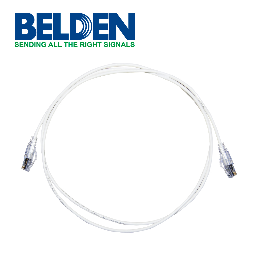 PATCHCORD UTP CAT6 BELDEN C6D1109005 FORRO PVC BLANCO CMR-RISER 4 PARES CALIBRE CONDUCTOR 28 AWG DIÁMETRO REDUCIDO MULTIFILAR COBRE ESTAÑADO USO INTERIOR PARTES RELACIONADAS:CONECTORES MODULARES CAT6 PATCH PANEL CAT6 LONGITUD 5 PIES 1.5 METROS. <br><br>SOBRE PEDIDO 45 días, Código SAT 43223303 - C6D1109005