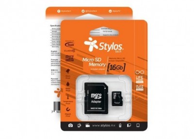 Memoria Micro SD 16GB C/A Stylos. STMS161B STMS161B STMS161B EAN 7503021490575UPC  - STYLOS