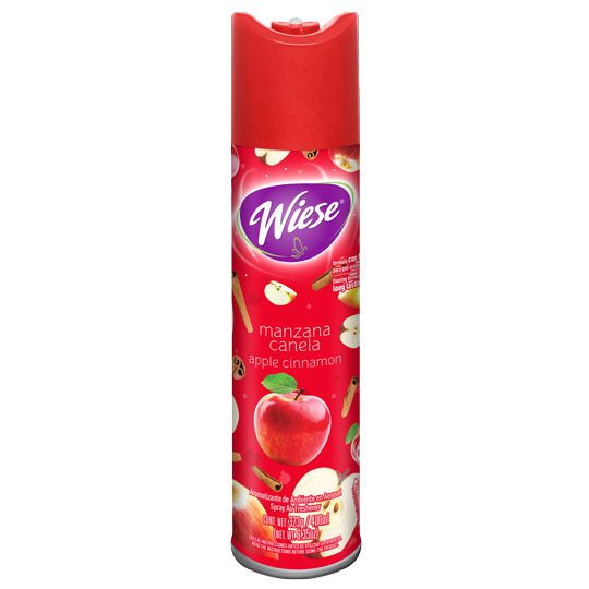 Aerosol Wiese aroma manzana canela 400 m Aromatizante aroma manzana canela de 400 ml / 323 gr. ideal para la oficina, hogar u otro lugar, su práctica valvula permite precisos toques de aerosol para refrescar el ambiente. fórmula con fijador para que aromatice mas                                  l.                                       - WIESE