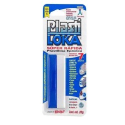 PLASTILOKA súper rápida 20 gramos plasti Usos: repara, resana, rellena, restaura, moldea, parcha, tapa, une, sella, fija, aísla. endurece máximo en 7 minutos                                                                                                                                            lina epóxica                             - KOLA LOKA