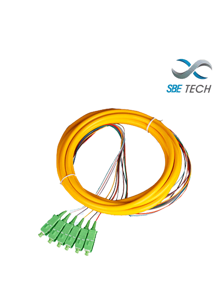 SBETECH SBE-PIGSCAPC2MSM12P - Pigtail SC/APC monomodo 9/125 simplex 2mts  Paq 12 - SBE TECH