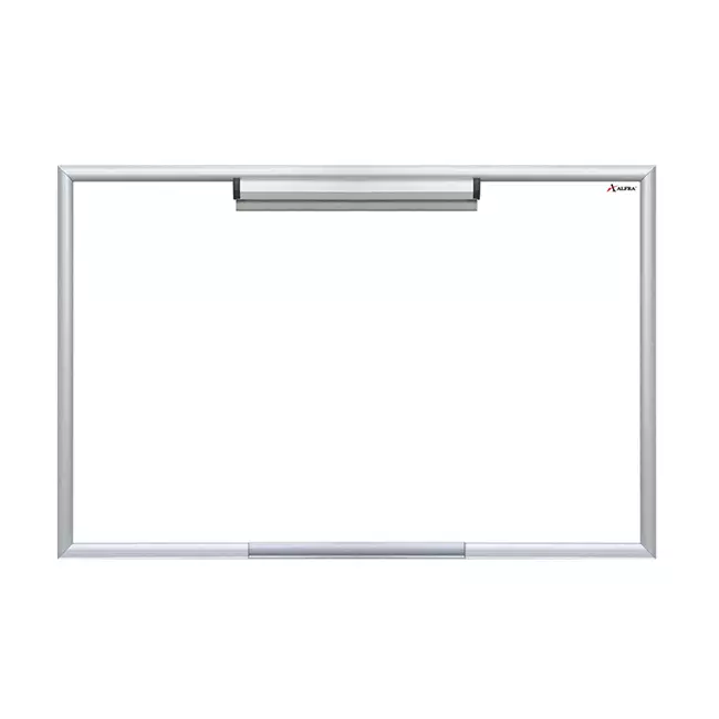 Pintarrón Clássico Alfra 90 x 120 cm     Superficie Polymer Alfra que brinda mayor durabilidad y resistencia, marco reforzado de aluminio anodizado para evitar la formación del óxido, sujeta folio para sostener documentos, charola corta montable de aluminio anodizado para la colocación de marcad .                                        - ALFRA