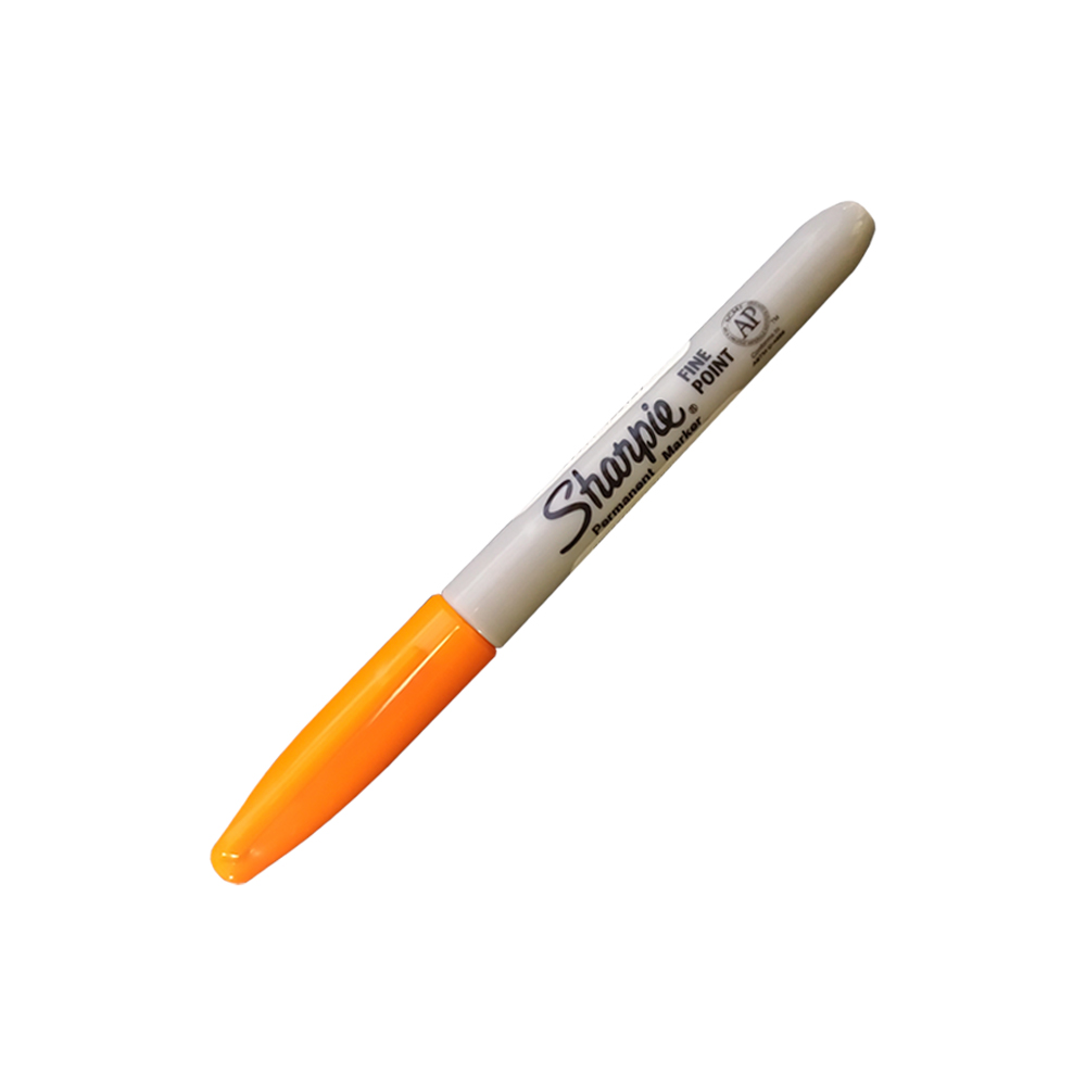 Sharpie Singles fino naranja 1 pieza     Marcador permamente tinta base solvente resistente al agua, color naranja, pinta en superficies como vidrio, cartón, papel, madera, etc, grosor del trazo 0.9 mm                                                                                                .                                        - M1922529