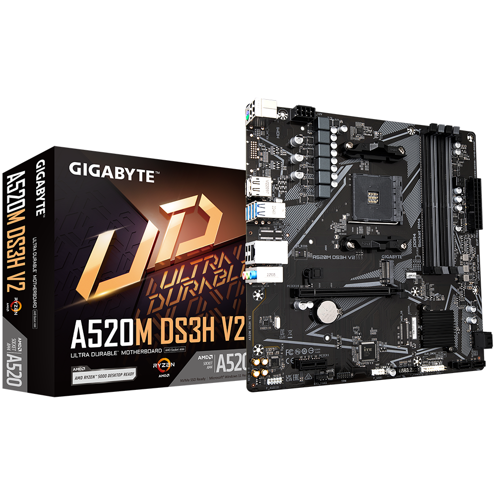 Gigabyte B560M GAMING HD - 10 - placa base - micro ATX - Socket LGA1200 - B560 Chipset - USB 32 Gen 1 - Gigabit LAN - Tarjeta gráfica CPU necesaria - HD Audio 8-canales - GIGABYTE