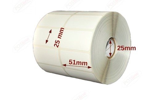 ROLLO DE PAPEL POSLINE TERMICO 51X25MM 2 ETIQ TT PASOC 3550 50MTS 4000223 - 4000223