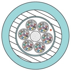 Cable de Fibra Óptica de 24 hilos Interior Tight Buffer Armada con Interbloqueo OFCP Monomodo OS1 1 metro 9BC8P024L-E205A - 9BC8P024L-E205A