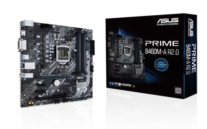 ASUS PRIME B460M-A R20 - Placa base - micro ATX - Socket LGA1200 - H470 Chipset - USB 32 Gen 1 - Gigabit LAN - Tarjeta gráfica CPU necesaria - HD Audio 8-canales - ASUS