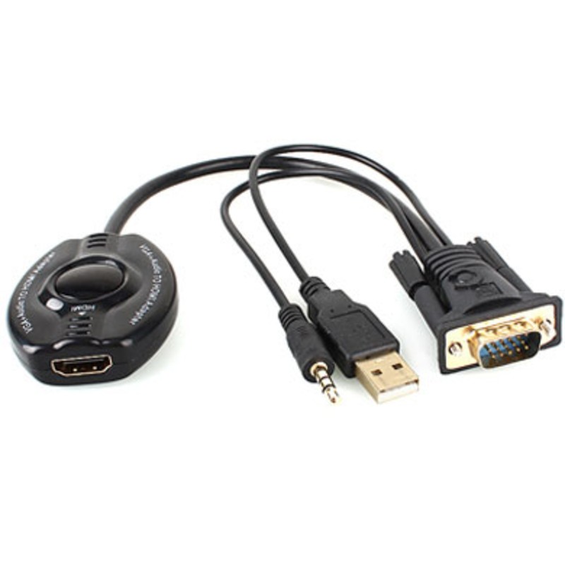 CONVERTIDOR BROBOTIX VGA MACHO A HDMI HEMBRA C/USB - BROBOTIX