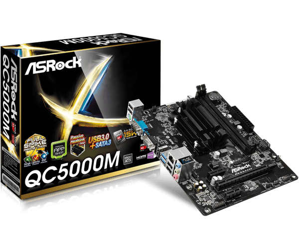 MOTHERBOARD ASROCK QC5000M C/AMD A4-5000 QUAD CORE,VGA,HDMI,SON8CH,GLAN - QC5000M