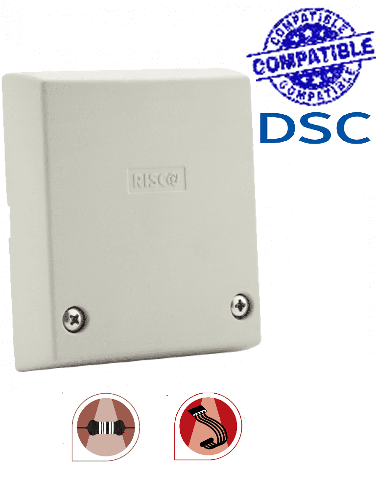 RISCO RK66S-SISMICO Detector Piezo-Eléctrico De Impacto y Temperatura Cableado Convencional y Por BUS / Procesamiento Digital / Cajas Fuertes-Cajeros Automaticos-Habitaciones Blindadas / Compatible con las Marcas DSC-BOSCH-AJAX (MULTITRANSMITER) - RISCO