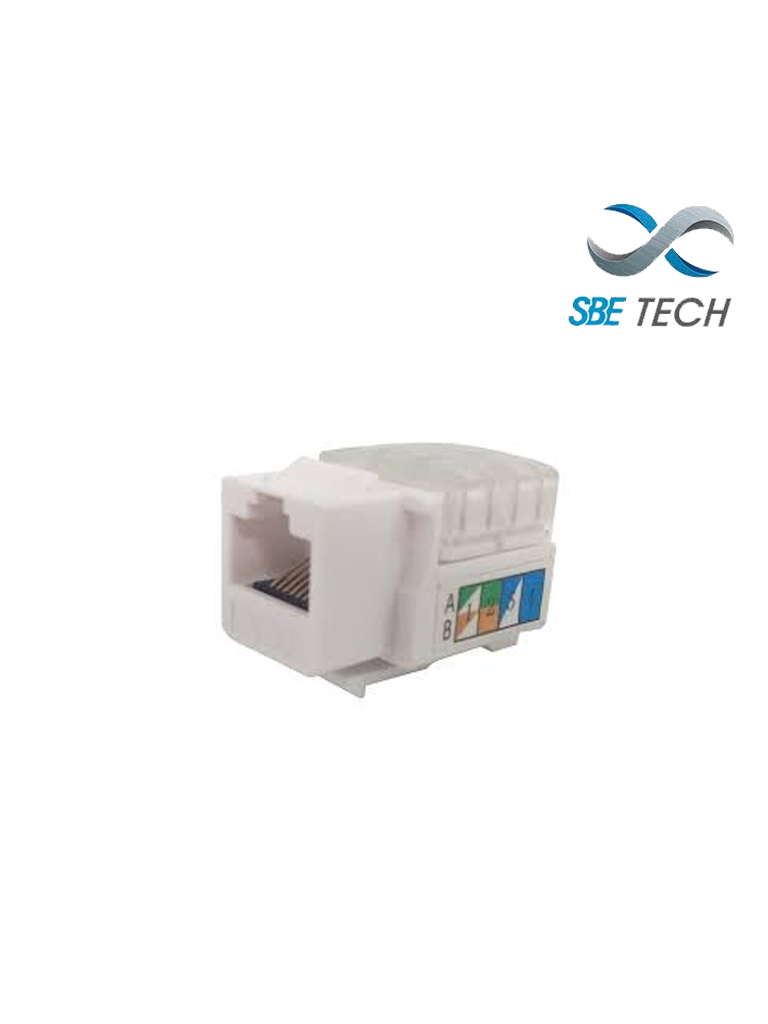 SBETECH 2302WT- Modulo jack keystone RJ45 / 8 Hilos / CAT 5e / Compatible con calibres AWG 22-26 / Color blanco - SBE TECH