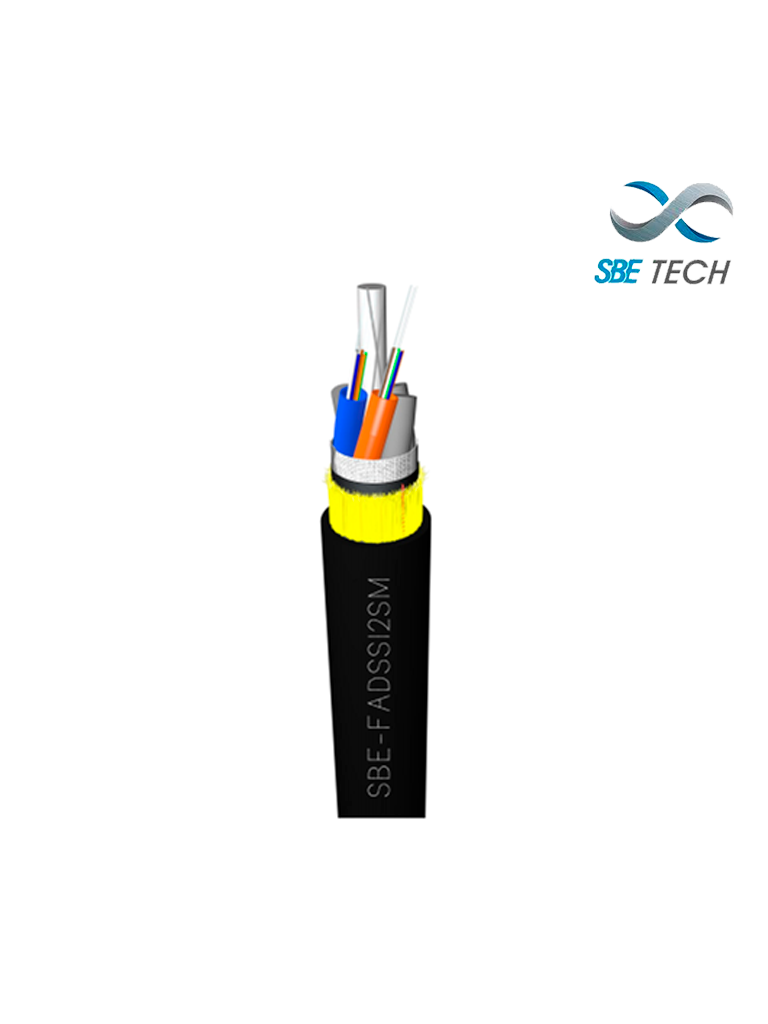 SBETECH FOADSS12SM- Cable de Fibra Optica ADSS Monomodo 9/125/ Tipo G652D/ 12 Hilos/ OS2/ Venta por metro(Venta en multiplos de 100m) / Tiempo de entrega de 1 a 2 días hábiles - SBE TECH