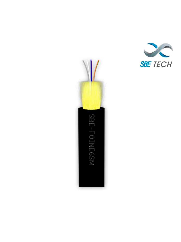 SBETECH SBE-FOINE6SM - Fibra óptica para uso interior/exterior 9/125µ , OS1, 6 hilos / Monomodo / Precio por metro / Venta en multiplos de 100 mts - SBE-FOINE6SM