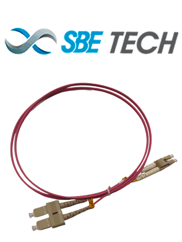 SBETECH SBE-JUMLC-SC-1M50 - Jumper LC-SC MM 50/125 OM4 duplex 2 mm, 1 metro, UPC - SBE-JUMLC-SC-1M50