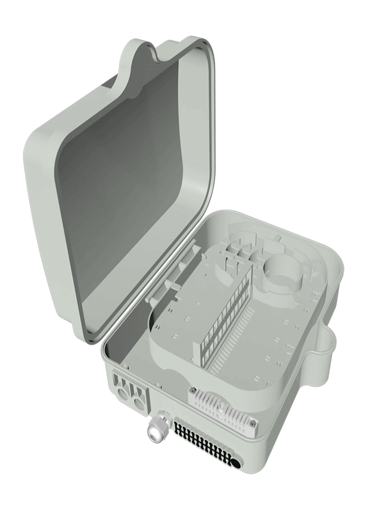 SBETECH SBE-CDEXTFTTX2X24NL - Caja de Distribución para FTTx para exterior Nueva Línea de 2x24, IP 65 - SBE-CDEXTFTTX2X24NL