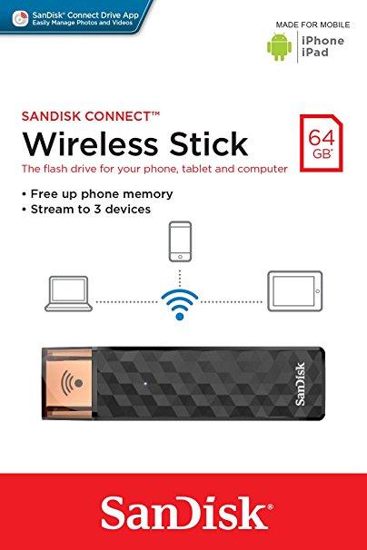 MEMORIA SANDISK CONNECT WIRELESS STICK 64GB USB 2.0 (SDWS4-064G-G46) - SDWS4-064G-G46