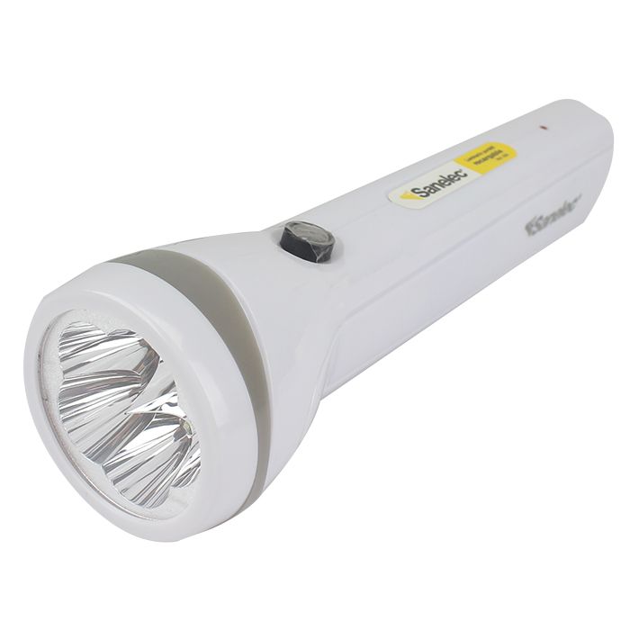 Linterna recargable santul 5 leds color  Linterna con clavija retráctil para recarga. luz continua hasta 15hrs con distancia de iluminación de hasta 50m. voltaje de 125v                                                                                                                                blanco                                   - SE320919