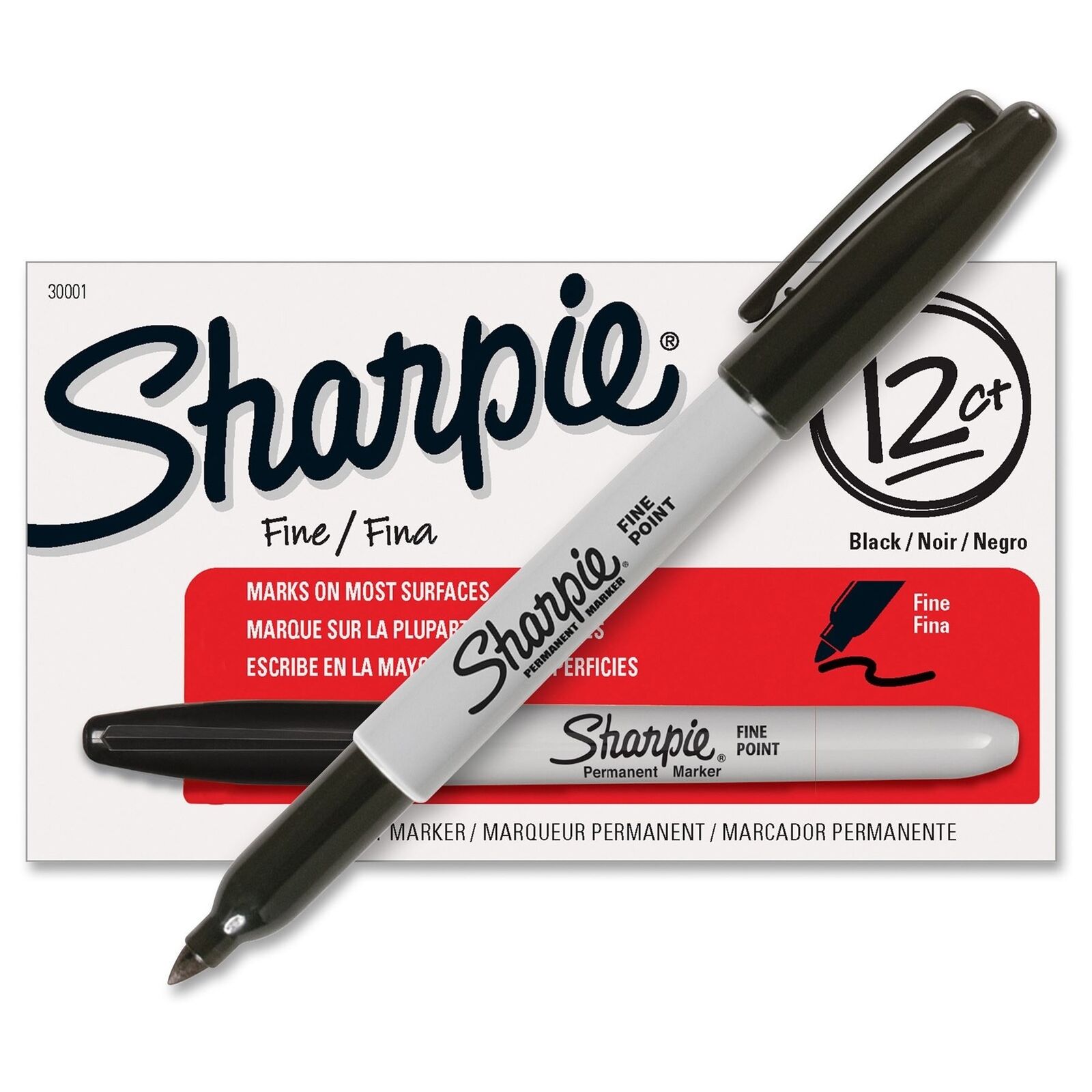 MARCADOR SANFOR SHARPIE FINO NEGRO PERM PAQ 12 MATOFISHARPIE30001 - Código: MATOFISHARPIE30001 | Compra en Guadalajara