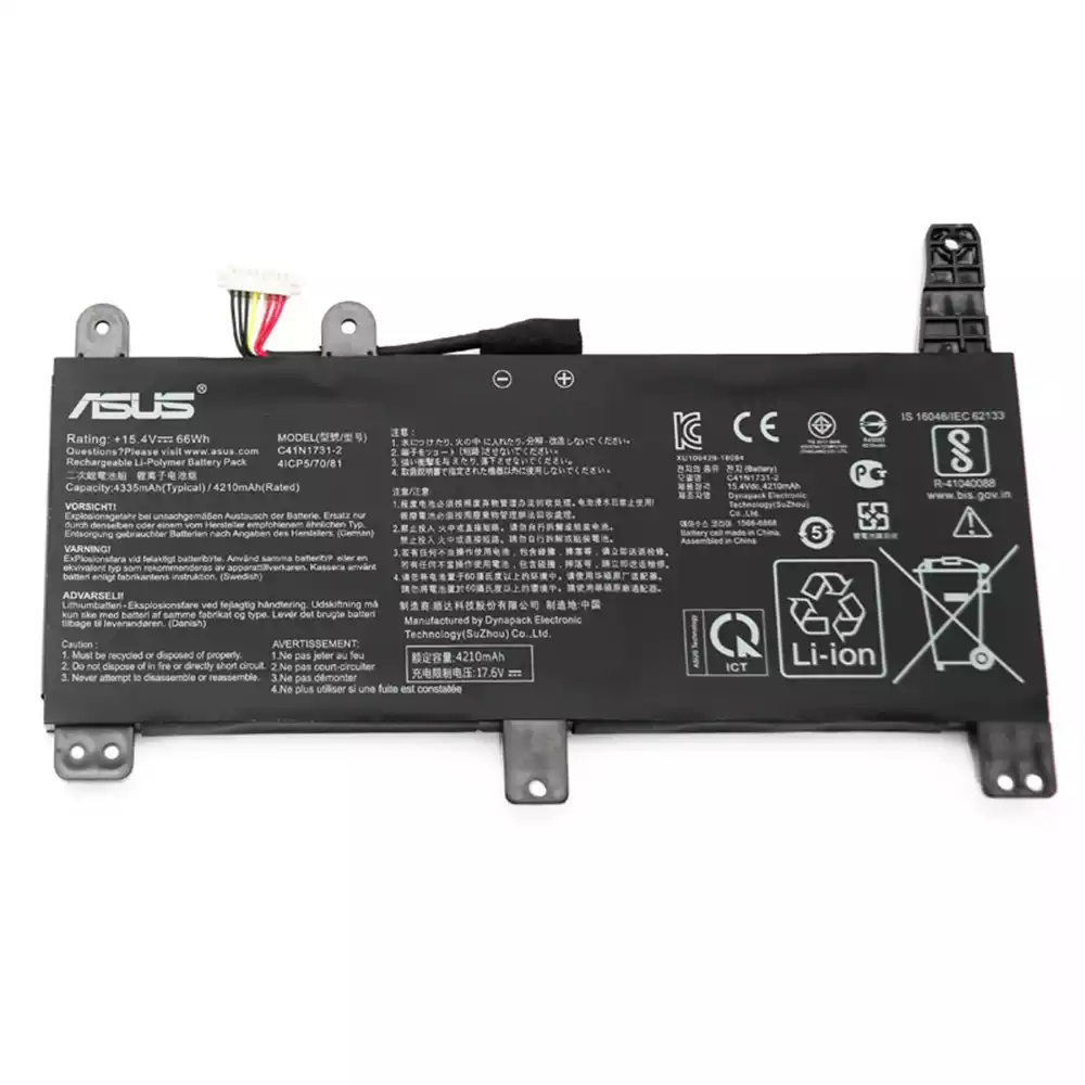 C41N17312 BATTERY FOR ASUS PLUS GL704 GL504GM S7C 154V 66WH - C41N1731-2