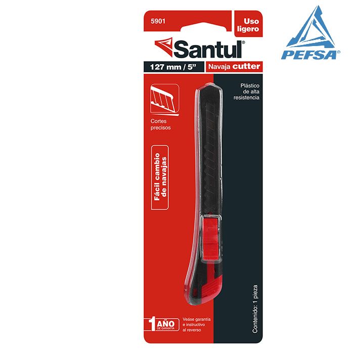 LM-Cutter plástico santul de 5 pulgadas  Cuchilla de alta resistencia a la corrosión. usa repuesto Santul modelo 5906 (san-cut-5906)                                                                                                                                                                     .                                        - SANTUL