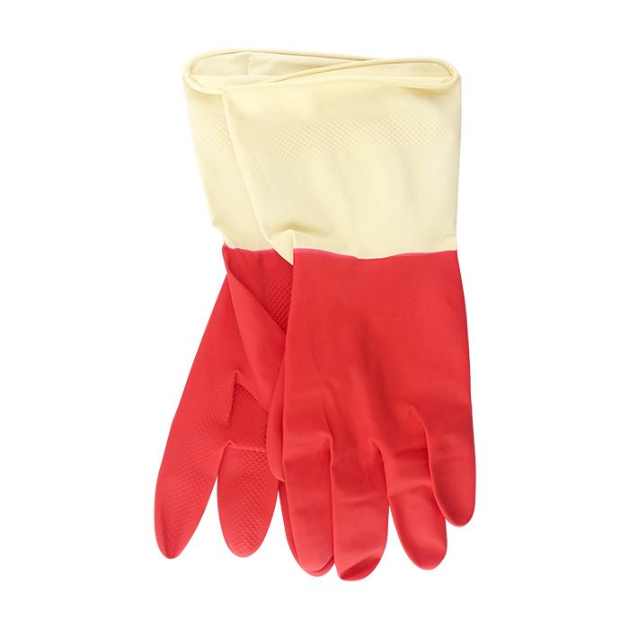 Guantes antiderrapantes santul bicolo    Ideal para limpieza en general con detergentes y productos químicos ligeros. textura antiderrapante en las palmas. mayor resistencia al desgaste. espesor de 0.45mm. talla mediana.                                                                             edianos                                  - ST388551