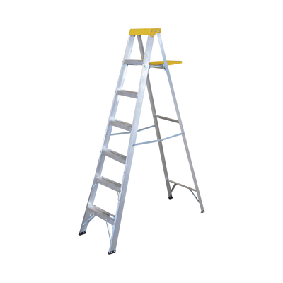 Escalera de aluminio tipo tijera de 6 peldaños  2.13 metros <br>  <strong>Código SAT:</strong> 30191501 <img src='https://ftp3.syscom.mx/usuarios/fotos/logotipos/surtek.png' width='20%'>  - SURTEK