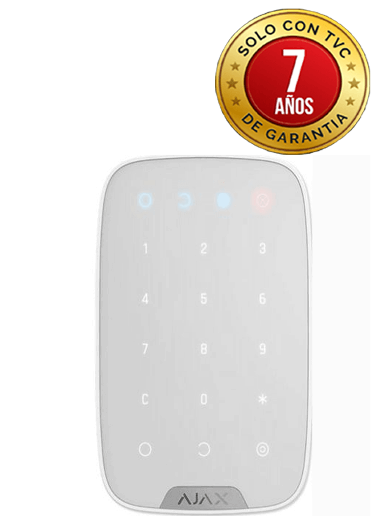 AJAX Keypad W - Teclado táctil inalámbrico con soporte de pared. Color Blanco - AJAX