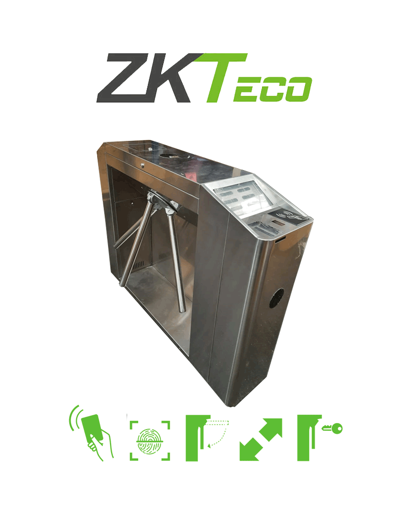 ZKTECO TSFA6600 - Torniquete Bidireccional Tipo Puente / Acero SUS304 / Carril 50 cm / 110V / Exterior Protegido / Soporta Alto Flujo de Personas / Indicadores LED / Sin Lectores ni Panel Incluidos / Personalizado para Lector de Huella / Tarjeta / Tablet - TSFA6600