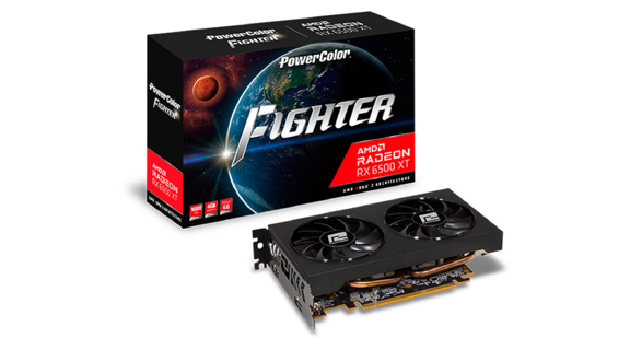 GPU POWER COLOR RADEON FIGHTER RX 6500 XT 4GB GDDR6 AXRX 6500 XT 4GBD6-DH - POWERCOLOR