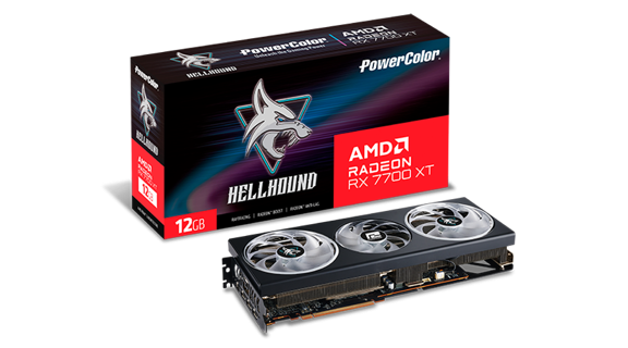 GPU POWER COLOR HELLHOUND RX 7700 XT 12GB GDDR6 OC RX 7700 XT 12G-L/OC - POWERCOLOR